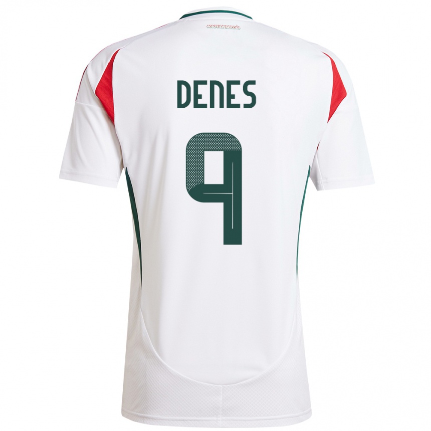 Kids Football Hungary Csanád-Vilmos Dénes #9 White Away Jersey 24-26 T-Shirt Za