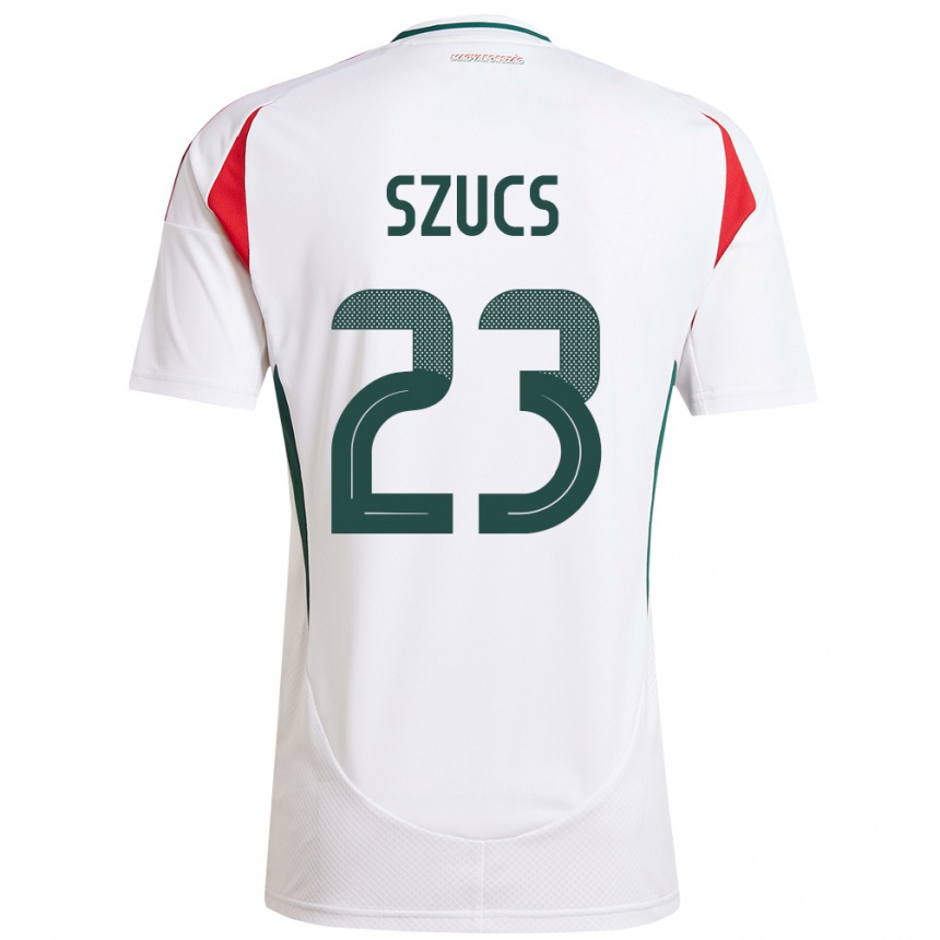 Kids Football Hungary Tamás Szűcs #23 White Away Jersey 24-26 T-Shirt Za