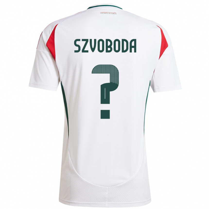 Kids Football Hungary Dániel Szvoboda #0 White Away Jersey 24-26 T-Shirt Za