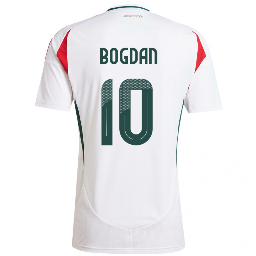 Kids Football Hungary Hunor Bogdán #10 White Away Jersey 24-26 T-Shirt Za