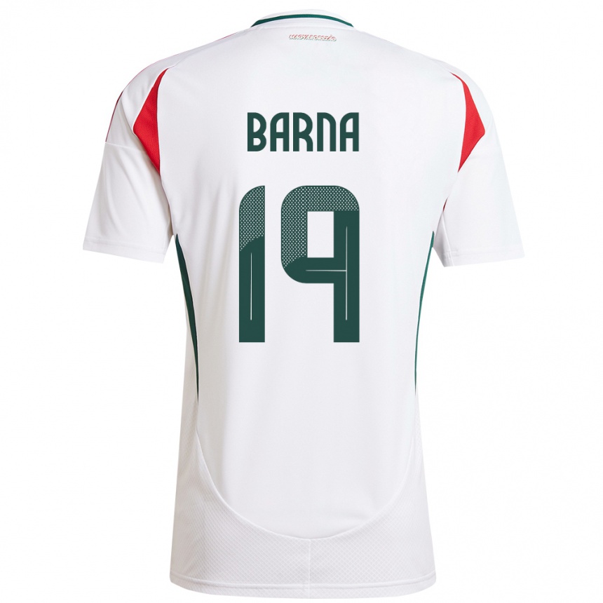 Kids Football Hungary Daniel Barna #19 White Away Jersey 24-26 T-Shirt Za