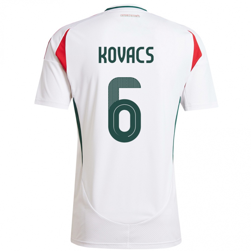 Kids Football Hungary Noel Kovács #6 White Away Jersey 24-26 T-Shirt Za