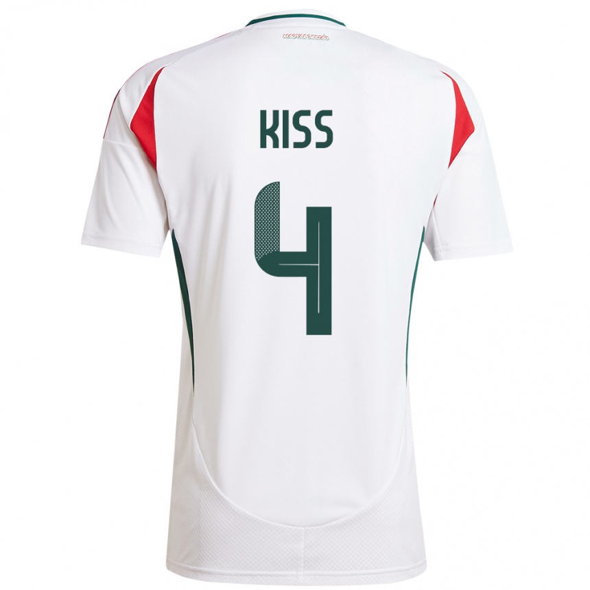 Kids Football Hungary Bálint Kiss #4 White Away Jersey 24-26 T-Shirt Za