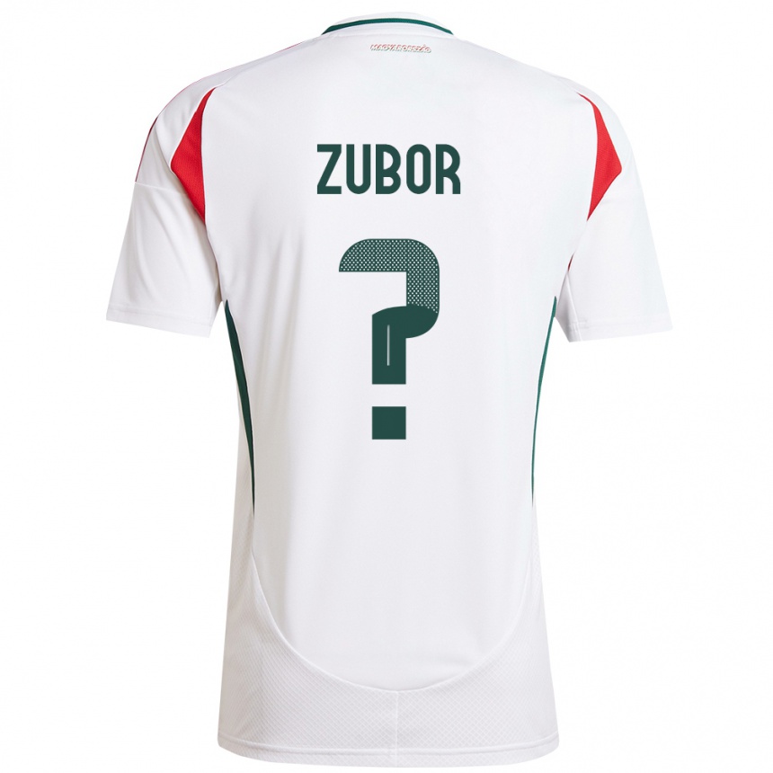 Kids Football Hungary Ádám Zubor #0 White Away Jersey 24-26 T-Shirt Za