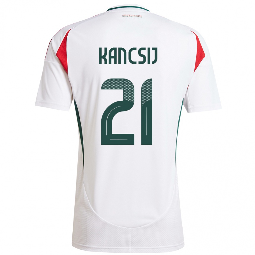 Kids Football Hungary Artúr Kancsij #21 White Away Jersey 24-26 T-Shirt Za