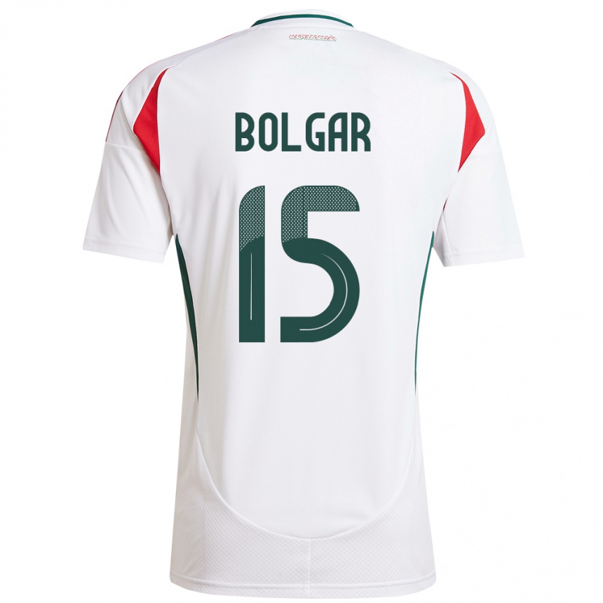 Kids Football Hungary Botond Bolgár #15 White Away Jersey 24-26 T-Shirt Za