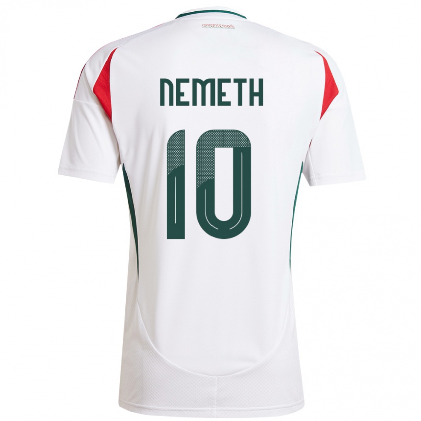 Kids Football Hungary Hunor Németh #10 White Away Jersey 24-26 T-Shirt Za