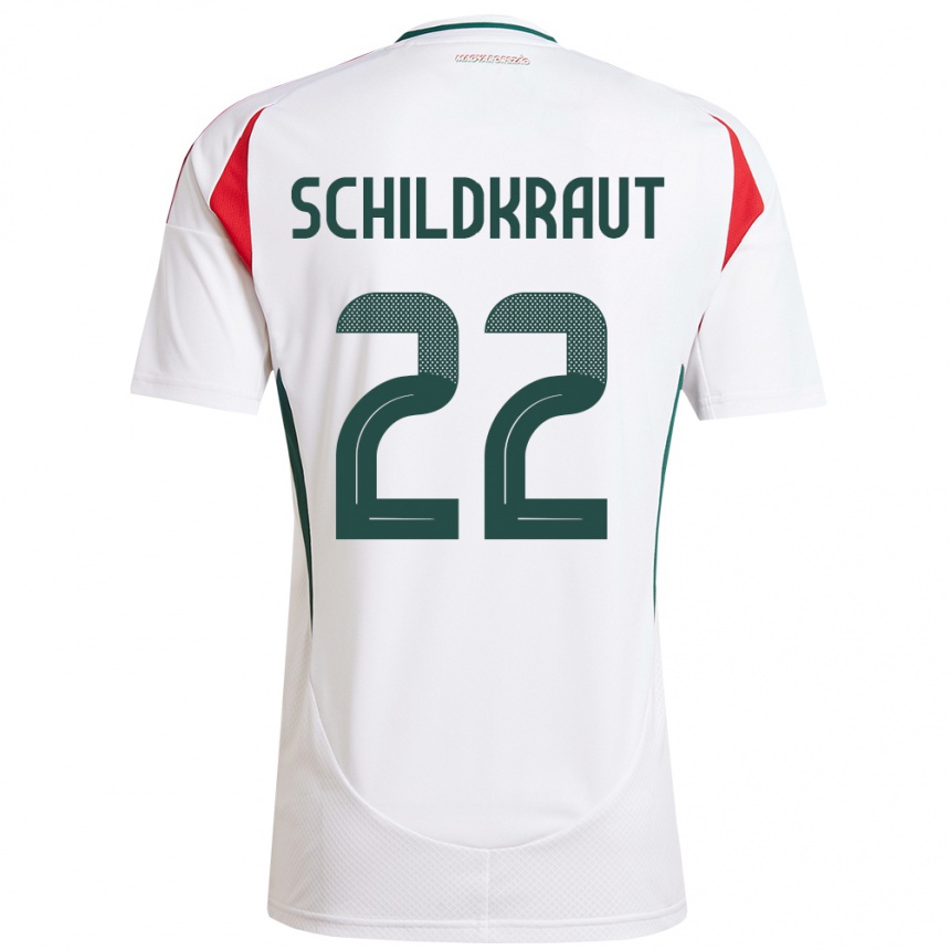 Kids Football Hungary Fruzsina Schildkraut #22 White Away Jersey 24-26 T-Shirt Za