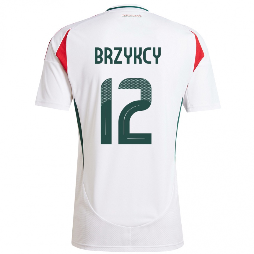 Kids Football Hungary Lauren Brzykcy #12 White Away Jersey 24-26 T-Shirt Za