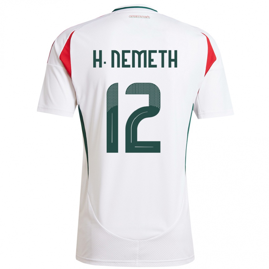 Kids Football Hungary Hanna Németh #12 White Away Jersey 24-26 T-Shirt Za