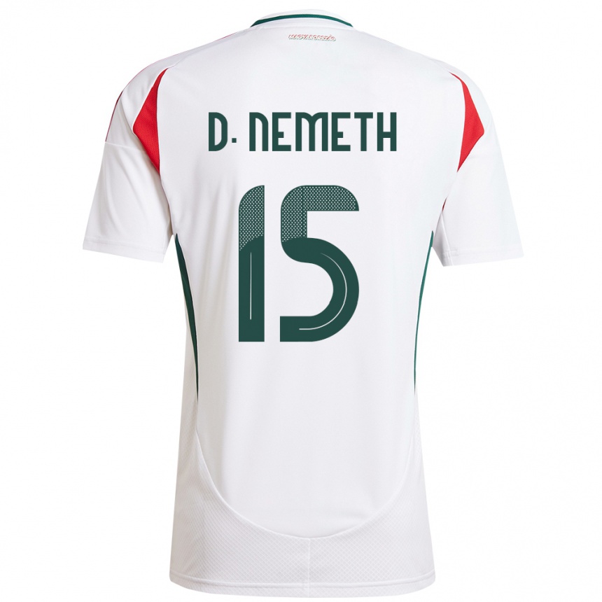 Kids Football Hungary Diana Németh #15 White Away Jersey 24-26 T-Shirt Za