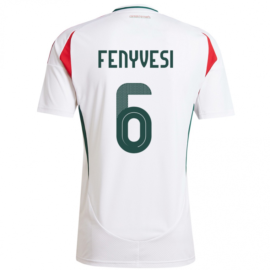 Kids Football Hungary Evelin Fenyvesi #6 White Away Jersey 24-26 T-Shirt Za