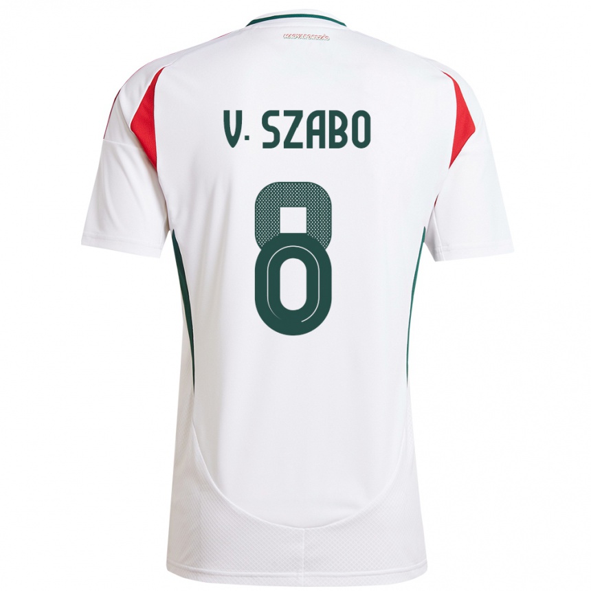 Kids Football Hungary Viktória Szabó #8 White Away Jersey 24-26 T-Shirt Za