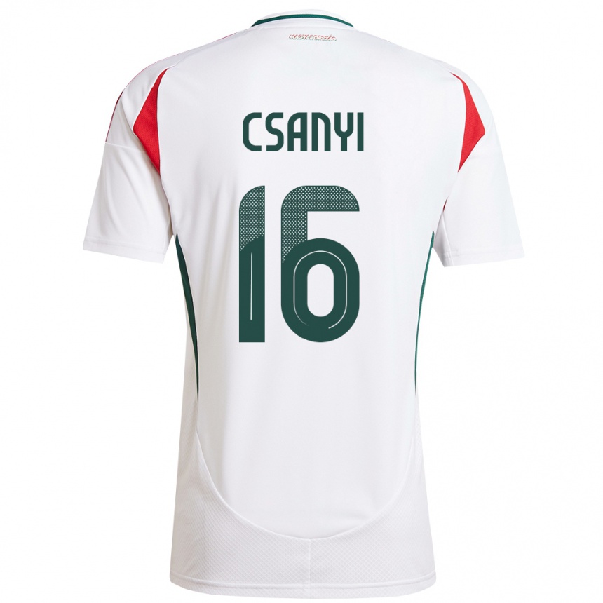 Kids Football Hungary Diána Csányi #16 White Away Jersey 24-26 T-Shirt Za