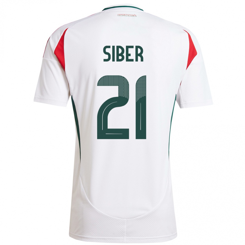 Kids Football Hungary Glória Siber #21 White Away Jersey 24-26 T-Shirt Za