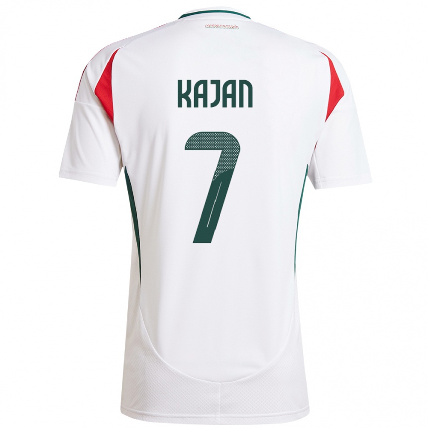 Kids Football Hungary Zsanett Kaján #7 White Away Jersey 24-26 T-Shirt Za