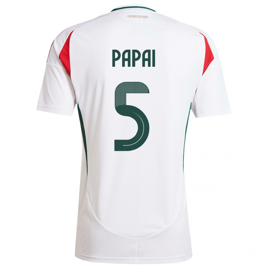 Kids Football Hungary Emőke Pápai #5 White Away Jersey 24-26 T-Shirt Za