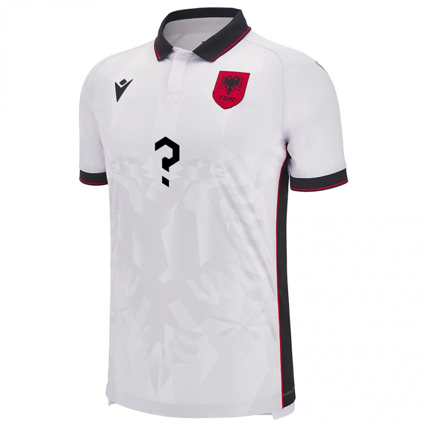 Kids Football Albania Zylyf Muça #0 White Away Jersey 24-26 T-Shirt Za