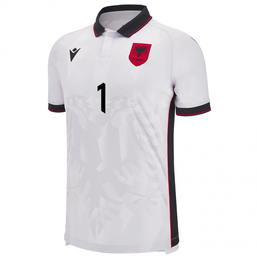 Kids Football Albania Alain Taho #1 White Away Jersey 24-26 T-Shirt Za