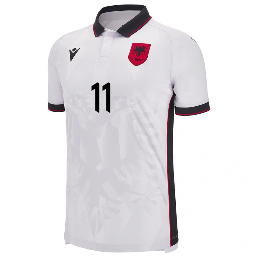 Kids Football Albania Ersi Bode #11 White Away Jersey 24-26 T-Shirt Za