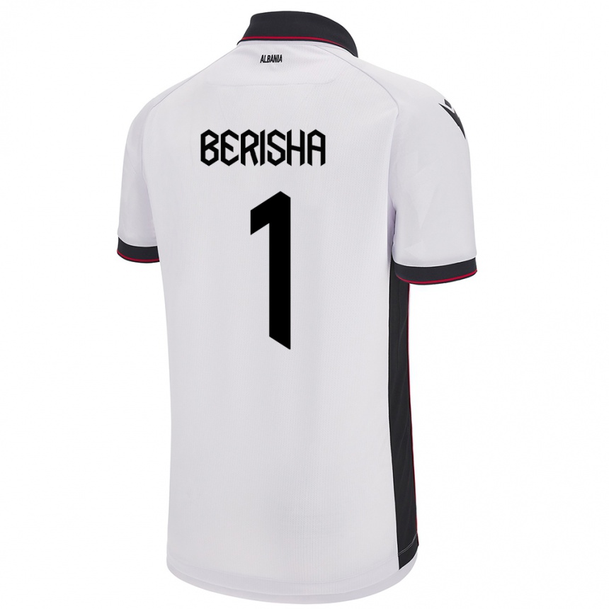 Kids Football Albania Etrit Berisha #1 White Away Jersey 24-26 T-Shirt Za