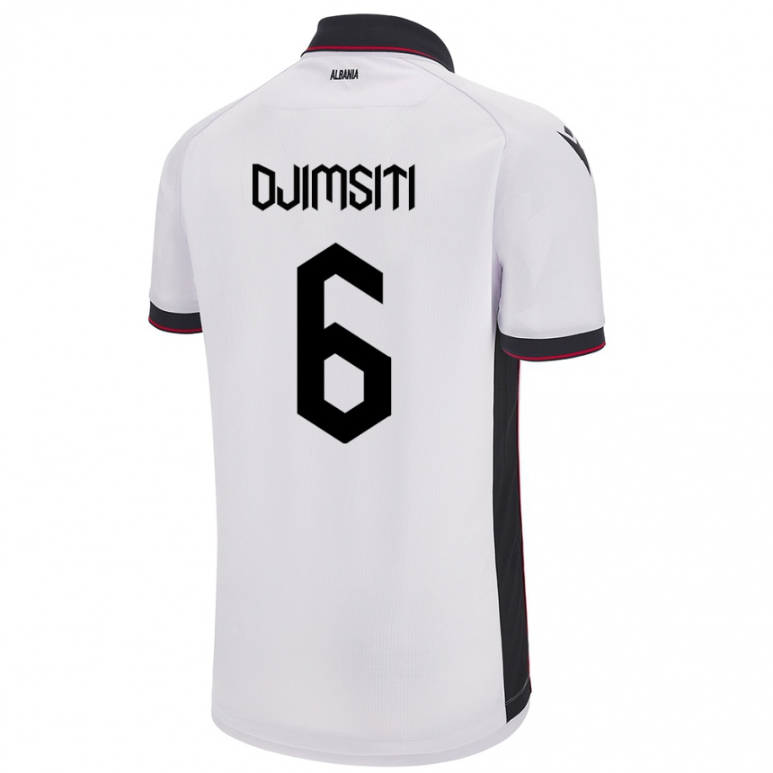 Kids Football Albania Berat Djimsiti #6 White Away Jersey 24-26 T-Shirt Za