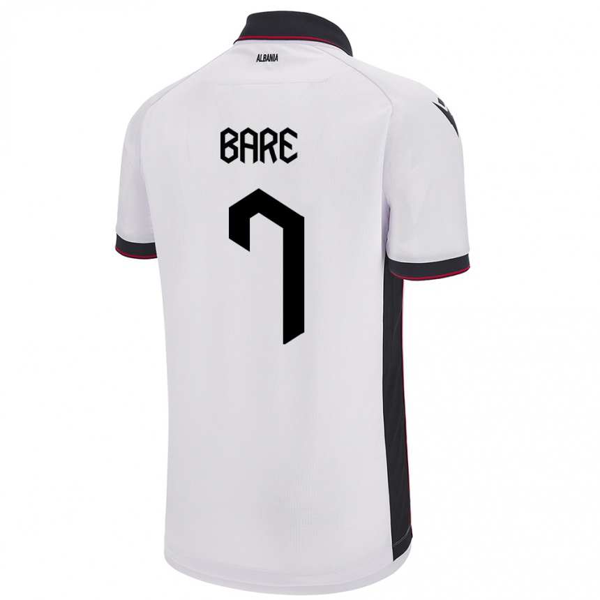 Kids Football Albania Keidi Bare #7 White Away Jersey 24-26 T-Shirt Za