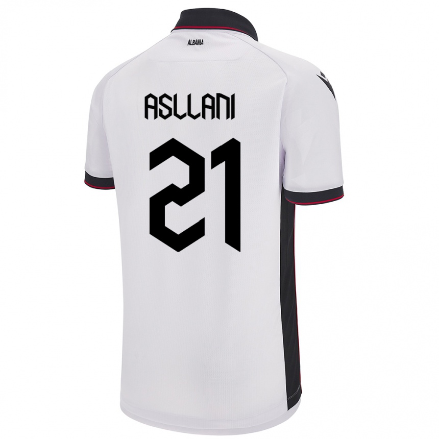 Kids Football Albania Kristjan Asllani #21 White Away Jersey 24-26 T-Shirt Za