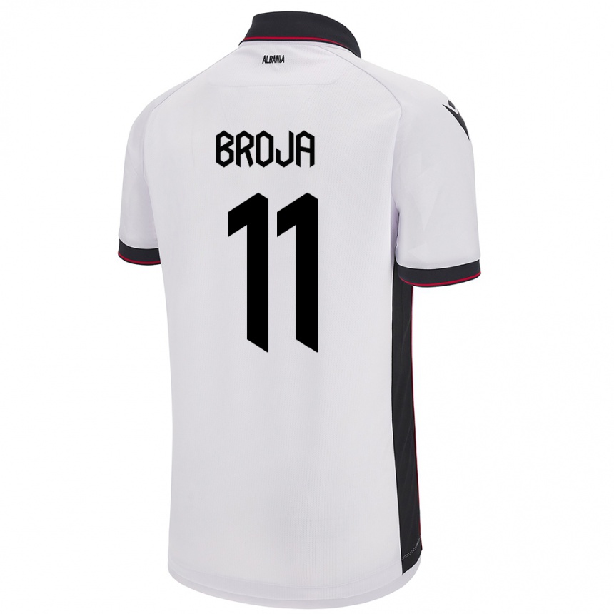 Kids Football Albania Armando Broja #11 White Away Jersey 24-26 T-Shirt Za