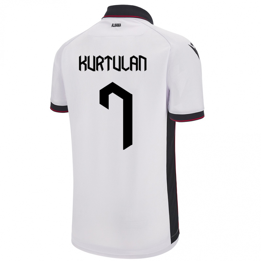 Kids Football Albania Arda Kurtulan #7 White Away Jersey 24-26 T-Shirt Za