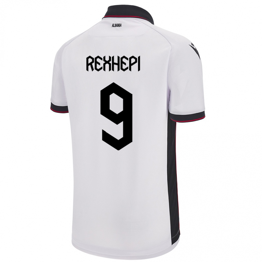 Kids Football Albania Arlind Rexhepi #9 White Away Jersey 24-26 T-Shirt Za