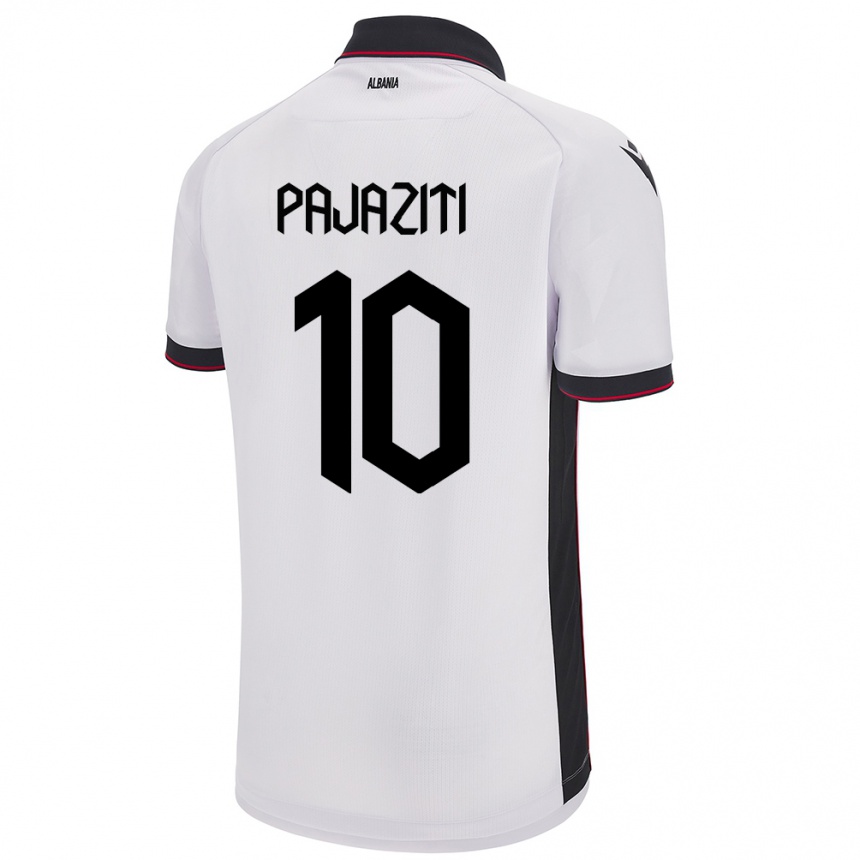 Kids Football Albania Adrion Pajaziti #10 White Away Jersey 24-26 T-Shirt Za