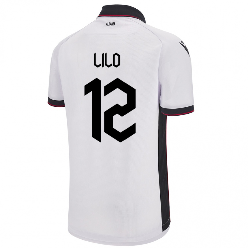 Kids Football Albania Klidman Lilo #12 White Away Jersey 24-26 T-Shirt Za