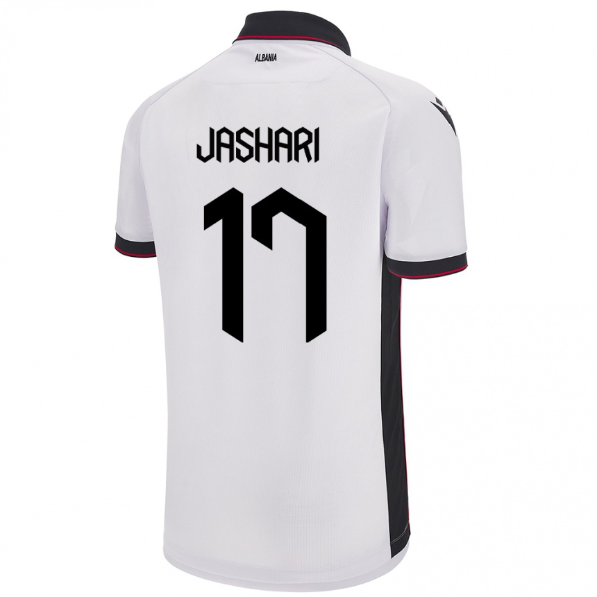 Kids Football Albania Elion Jashari #17 White Away Jersey 24-26 T-Shirt Za