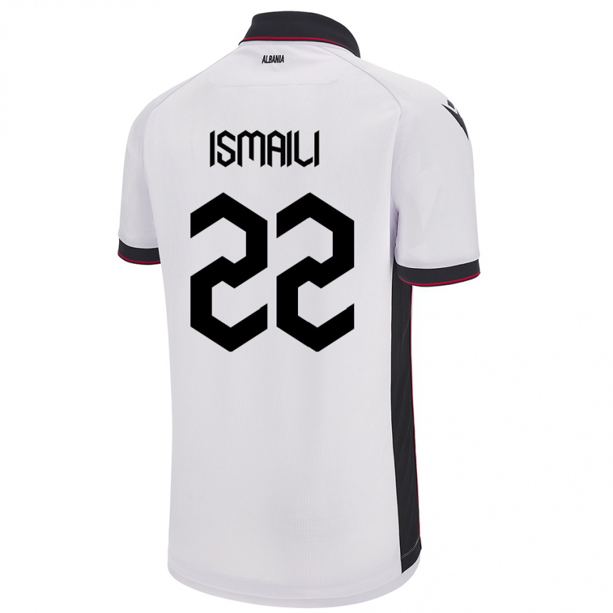 Kids Football Albania Ysni Ismaili #22 White Away Jersey 24-26 T-Shirt Za