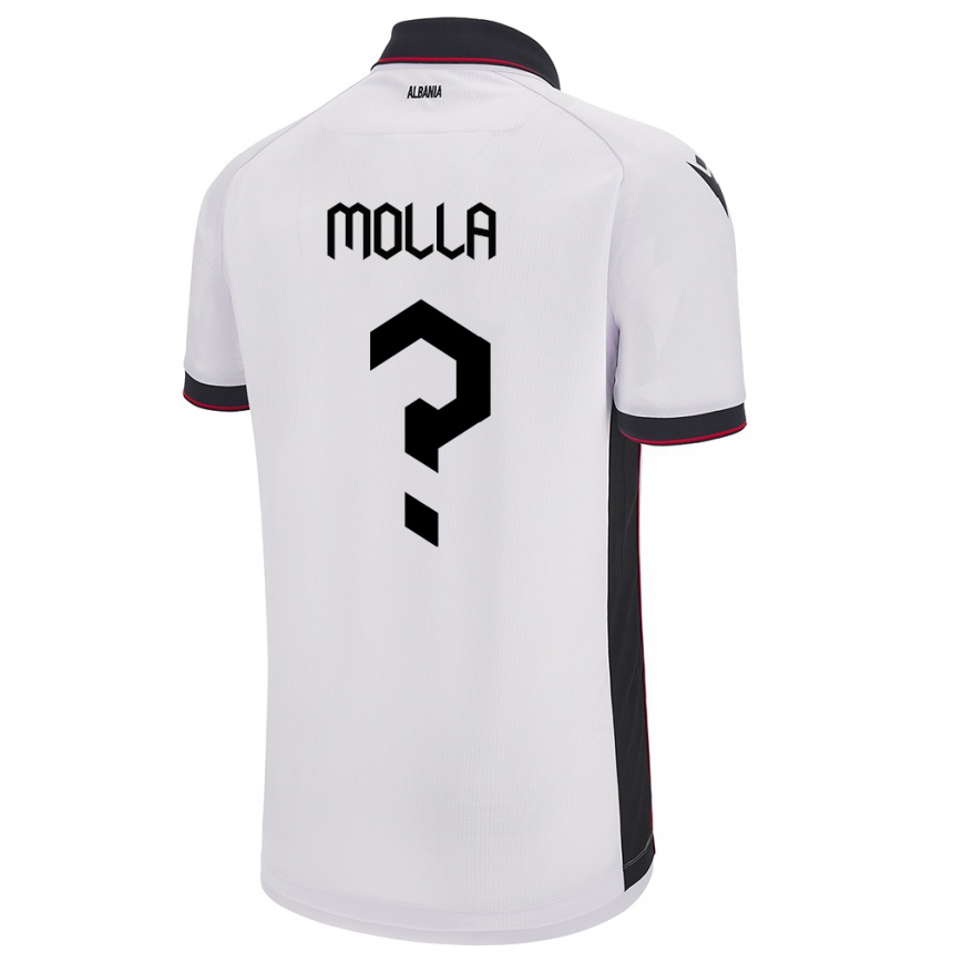 Kids Football Albania Marco Molla #0 White Away Jersey 24-26 T-Shirt Za