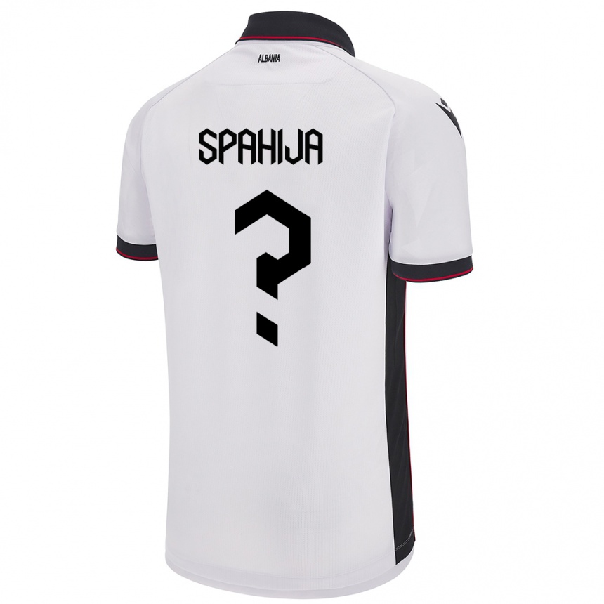 Kids Football Albania Flori Spahija #0 White Away Jersey 24-26 T-Shirt Za