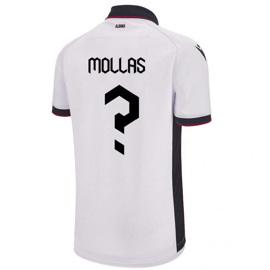 Kids Football Albania Arbi Mollas #0 White Away Jersey 24-26 T-Shirt Za