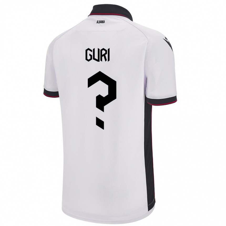 Kids Football Albania Gabriel Guri #0 White Away Jersey 24-26 T-Shirt Za