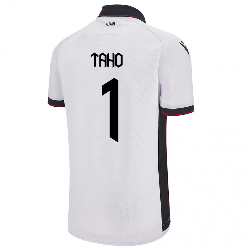 Kids Football Albania Alain Taho #1 White Away Jersey 24-26 T-Shirt Za