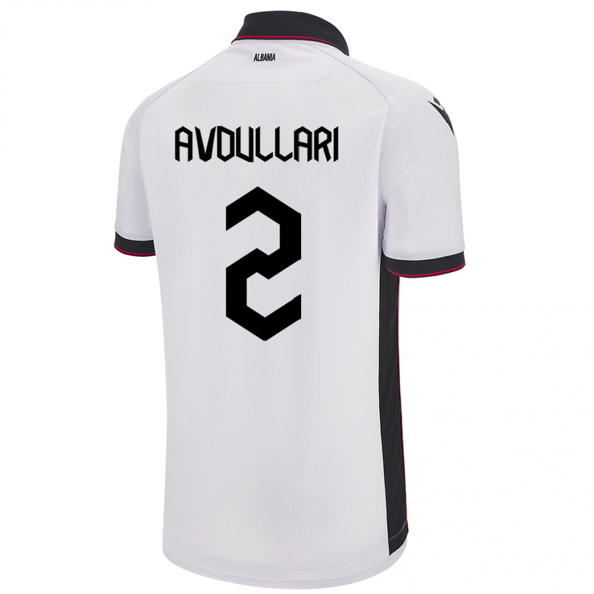 Kids Football Albania Davide Avdullari #2 White Away Jersey 24-26 T-Shirt Za