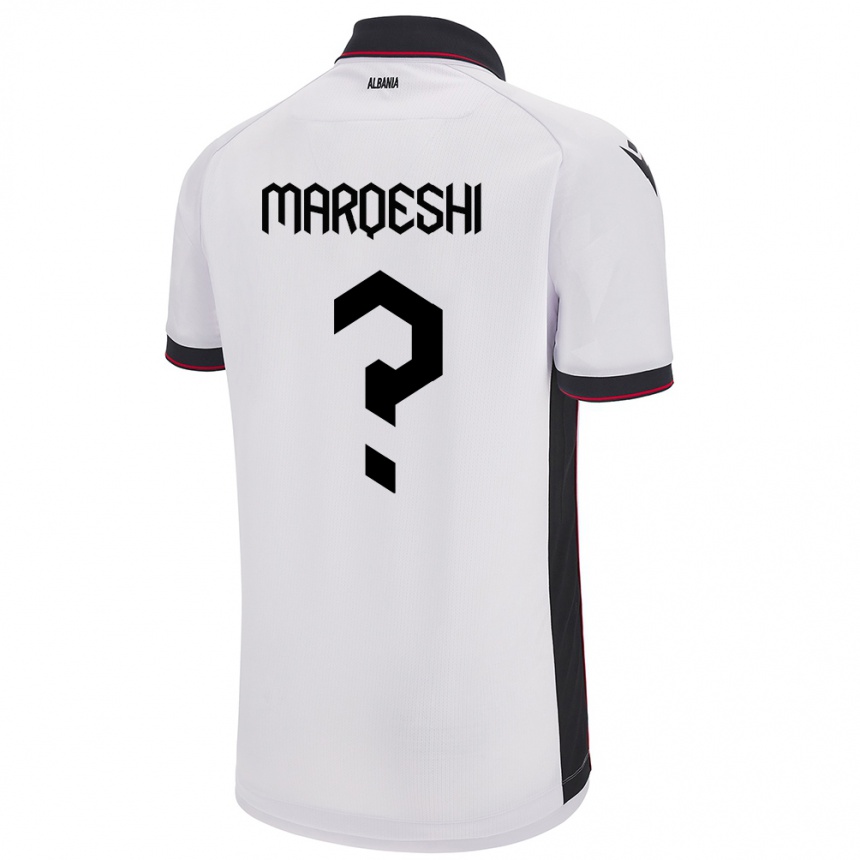 Kids Football Albania Ernesto Marqeshi #0 White Away Jersey 24-26 T-Shirt Za