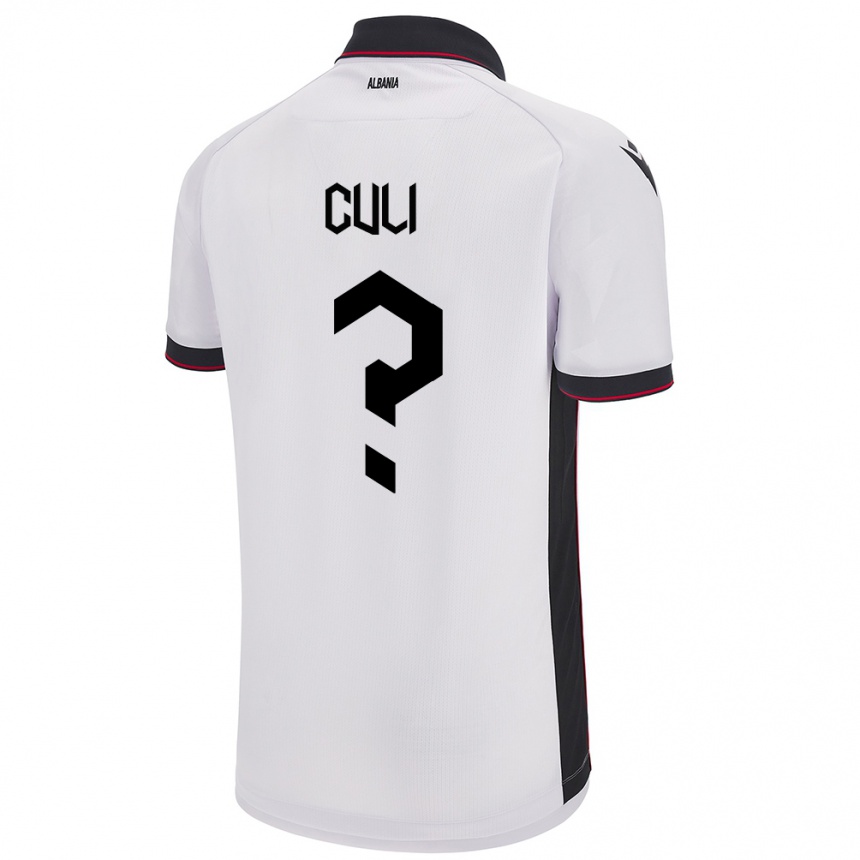 Kids Football Albania Daniel Culi #0 White Away Jersey 24-26 T-Shirt Za