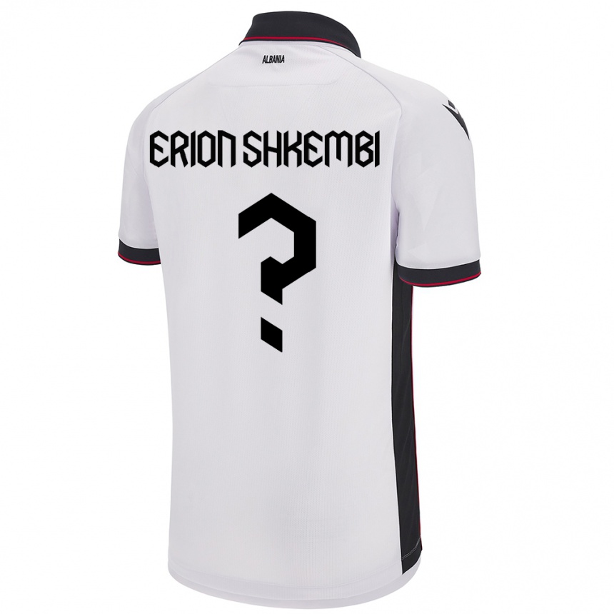 Kids Football Albania Erion Shkembi #0 White Away Jersey 24-26 T-Shirt Za