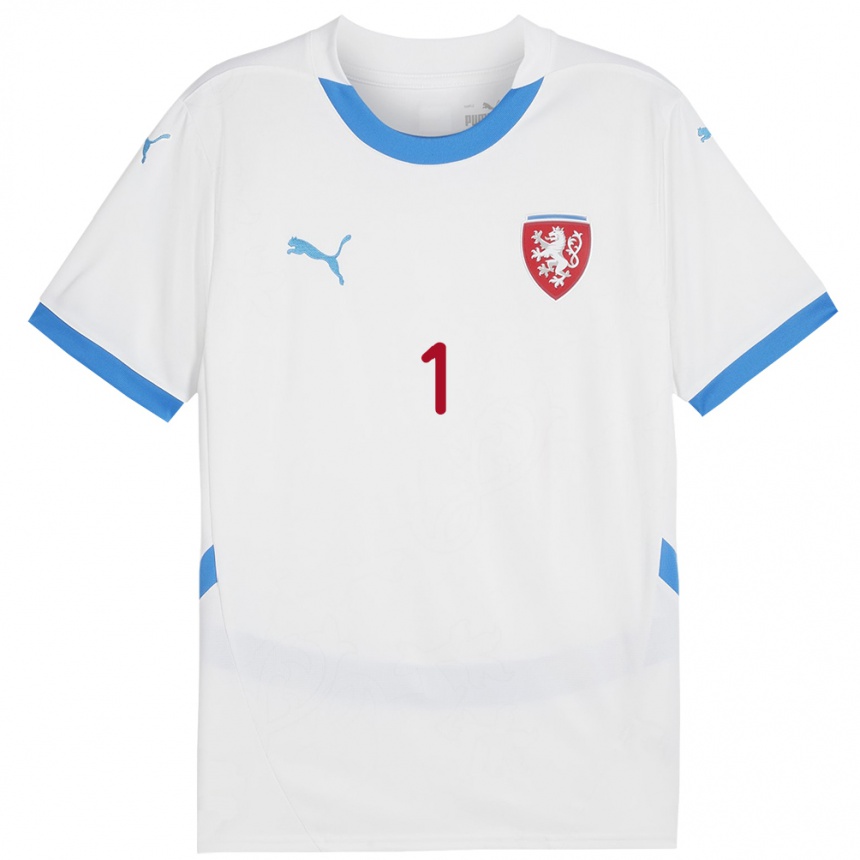 Kids Football Czech Republic Barbora Votíková #1 White Away Jersey 24-26 T-Shirt Za