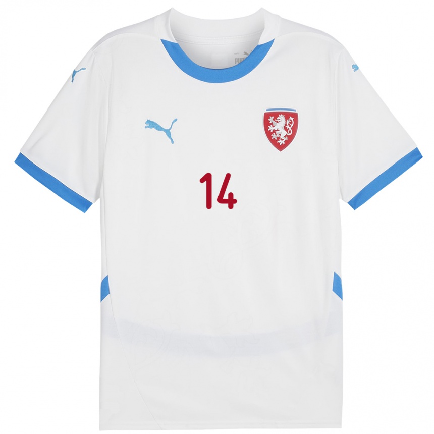 Kids Football Czech Republic Klára Cvrčková #14 White Away Jersey 24-26 T-Shirt Za