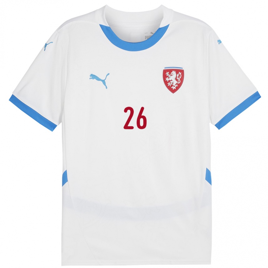 Kids Football Czech Republic Matej Jurasek #26 White Away Jersey 24-26 T-Shirt Za