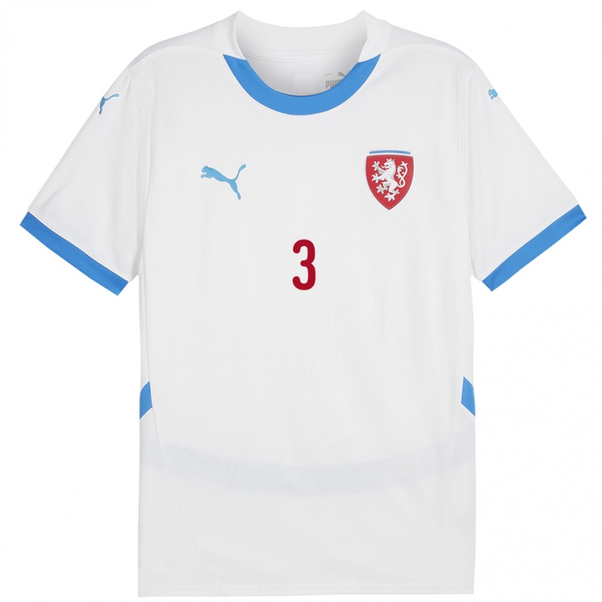 Kids Football Czech Republic Andre Thomas Sivok #3 White Away Jersey 24-26 T-Shirt Za