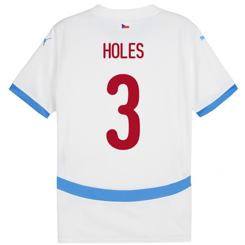 Kids Football Czech Republic Tomas Holes #3 White Away Jersey 24-26 T-Shirt Za