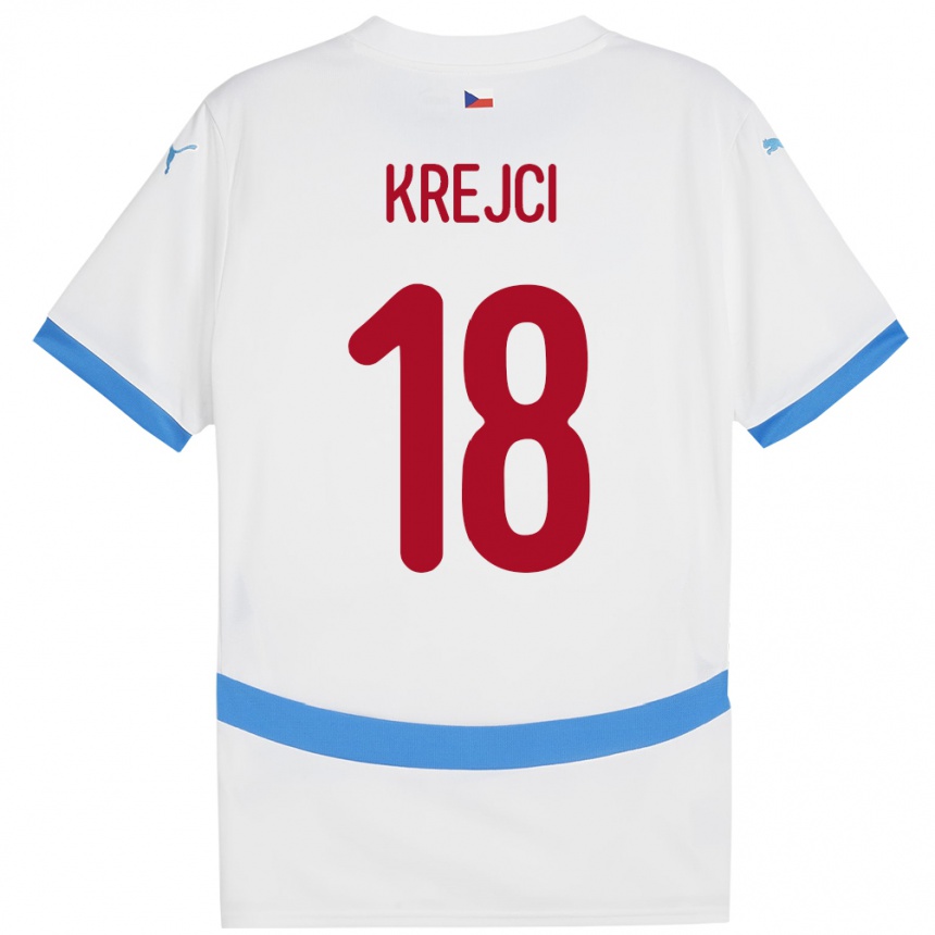 Kids Football Czech Republic Ladislav Krejci #18 White Away Jersey 24-26 T-Shirt Za